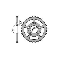 PBR, rozeta 714 39 C45 Aprilia RS 125 93-05 (řetěz 520)