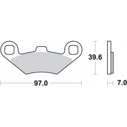 SBS, brzdové desky KH158 Off-Road Sinter, zlatá barva, určeno pro: ATV Polaris TRAIL BOSS, SPORTSMAN, MAGNUM, BIG BOSS