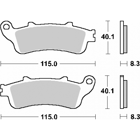 SBS KLOCKI HAMULCOWE KH261 / KH281 STREET CERAMIC KOLOR CZARNY PASUJE DO: HONDA CBR1000RR, XL1000VAR, VFR800 TYŁ