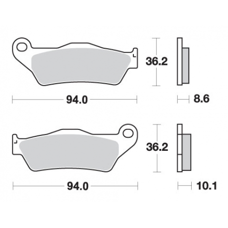 SBS KLOCKI HAMULCOWE KH363 STREET EXCEL/RACING SINTER KOLOR ZŁOTY PASUJE DO: BMW R850/1100/1150/1200, K1200/1300 TYŁ