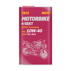 Mannol, motorový olej 4T Motorbike 10W40 4L Ester + MA2 Syntetic -, plechový obal (7812) (4)