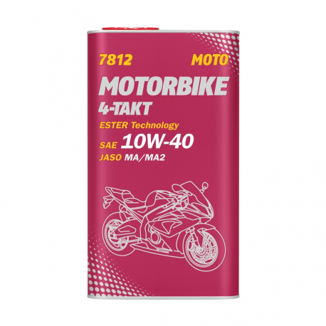 MANNOL OLEJ SILNIKOWY 4T MOTORBIKE 10W40 4L ESTER + MA2 SYNTETYK - METALOWA PUSZKA (7812) (4)