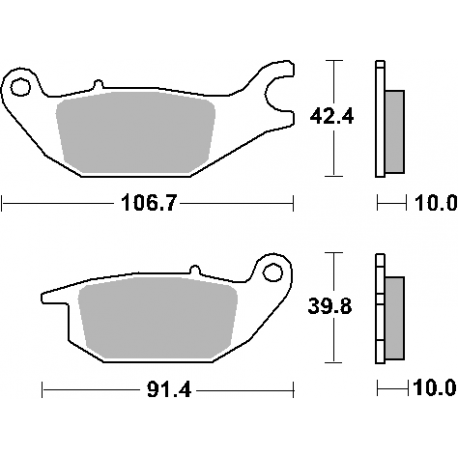 SBS KLOCKI HAMULCOWE KH343 STREET CERAMIC KOLOR CZARNY PASUJE DO:HONDA CBR125/150, XL 125 VARADERO, YAMAHA YZF150 TYŁ