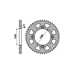 PBR, rozeta 798 47 C45 Suzuki RM 80/85, Yamaha YZ 80/85 (řetěz 428) (JTR798.47)