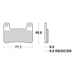 SBS, brzdové desky KH379 Street Excel Sinter, zlatá barva, určeno pro: Suzuki GSX-R 600/750/100/1300, přední