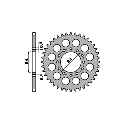 PBR ZĘBATKA TYLNA 811 40 C45 SUZUKI LTZ 400 03-08 (JTR1826.40) (KSF400) (ŁAŃC. 520)