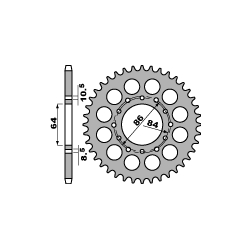 PBR ZĘBATKA TYLNA 814 44 C45 SUZUKI GSX 400 E 81-83 (ŁAŃC. 530)