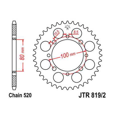 JT ZĘBATKA TYLNA 819 41 SUZUKI GZ 250 MARAUDER (99-10), GN 250 (82-99) (JTR819/2.41)* (ŁAŃC. 520)