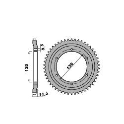 PBR, rozeta 827 47 F Yamaha TZR 125R (91) (řetěz 428)