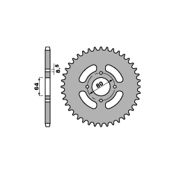 PBR ZĘBATKA TYLNA 838 43 F YAMAHA YBR 125 08-11 (ŁAŃC. 428)