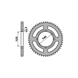 PBR ZĘBATKA TYLNA 857 38 C45 YAMAHA XT 600 '85-94, XT 600Z TENERE 87-89 (PATRZ RÓWNIEŻ 4588 38) (JTR857.38) (ŁAŃC. 520)