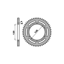 PBR ZĘBATKA TYLNA 859 37 C45 YAMAHA SRX 600 86-94 (ŁAŃC. 520) (JTR846.37)