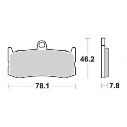 SBS KLOCKI HAMULCOWE KH491 RACING DUAL CARBON KOLOR CZARNY PASUJE DO: TRIUMPH 675 DAYTONA TRIPLE PRZÓD