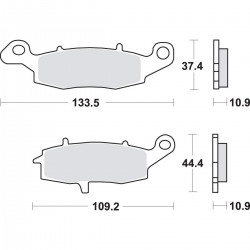 SBS PROMOCJA KLOCKI HAMULCOWE KH231/2 STREET EXCEL/RACING SINTER KOLOR ZŁOTY TYŁ PASUJE DO: KAWASAKI VN900/1500/1600/1700/2000,