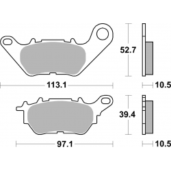 SBS KLOCKI HAMULCOWE KH662 PASUJE DO: YAMAHA YZF-R25 '15-'20, YZF-R3 '15-'20, MT-03 '16-'20, MT-25 '16-'20 TYŁ