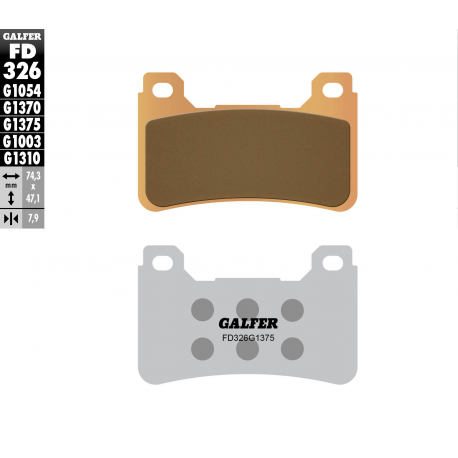 GALFER KLOCKI HAMULCOWE KH390 SPIEK METALICZNY (ZŁOTE) SPORT PRZÓD (HONDA CBR 600RR '05-'16, CBR 1000RR '04-16, VFR 800F '14-18,