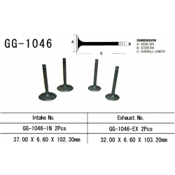 VESRAH ZAWÓR SSĄCY HONDA XR 650R '00-'07, TRX 700XX '08-'09 (2 NA POJAZD) (37,0X6,60X102,3 MM) (OEM: 14711-MBN-670) (1SZT.)