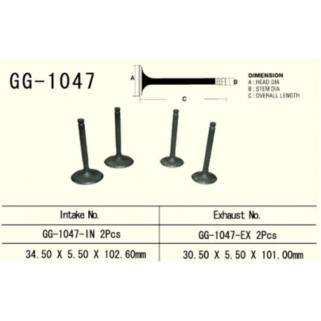 VESRAH ZAWÓR SSĄCY HONDA TRX 650/680 '03-'17 (2 NA POJAZD) (34,5X5,50X102,6 MM) (OEM: 14711-HN8-000) (1SZT.)