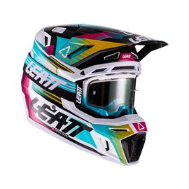 Leatt, přilba MX, model 8.5 V22 (+ brýle Velocity 5.5 ZDARMA) Helmet Kit Aqua, barva tyrkysová/černá/růžová, velikost M 57