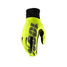 100%, rukavice cross/enduro Hydromatic (voděodolné), barva žlutá fluo, velikost S