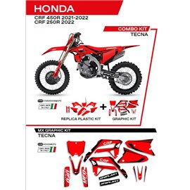 UFO, sada plastů + sada polepů, Honda CRF 250R '22 Tecna, červená barva