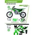 UFO, sada plastů + sada polepů, Kawasaki KXF 250 '21-'22 Stokes, zelená Neon barva