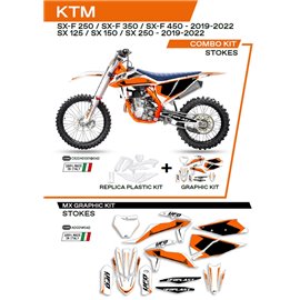 UFO, sada plastů + sada polepů, KTM SX 125 '19-'22 Stokes, bílá barva