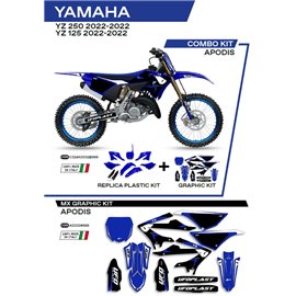 UFO, sada plastů + sada polepů, Yamaha YZ 125 '22 Apodis, OEM barva (bílá/modrá)