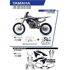 UFO, sada plastů + sada polepů, Yamaha YZF 250 '19-'22 Stokes, bílá barva