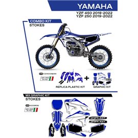 UFO, sada plastů + sada polepů, Yamaha YZF 250 '19-'22 Stokes, modrá barva