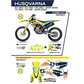 UFO, sada plastů + sada polepů, Husqvarna TC 125 '19-'22 Patriot, žlutá Neon barva