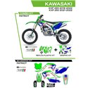 UFO, sada plastů + sada polepů, Kawasaki KXF 250 '21-'22 Patriot, OEM barva (zelená/modrá)