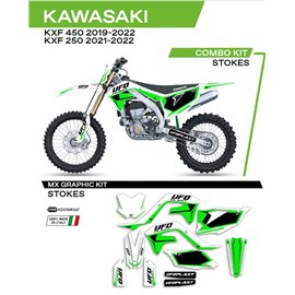 UFO, sada polepů, Kawasaki KXF 250 '21-'22 Stokes, bílá barva