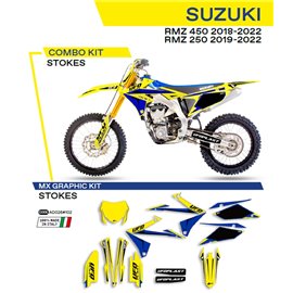 UFO, sada polepů, Suzuki RMZ 250 '19-'22 Stokes, žlutá barva