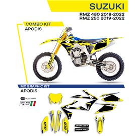 UFO, sada polepů, Suzuki RMZ 250 '19-'22 Apodis, žlutá barva