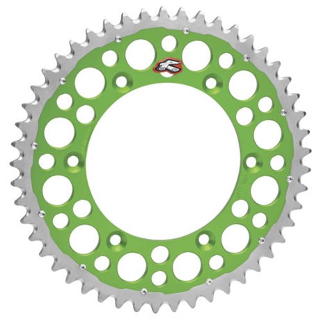 Renthal, rozeta Twinring 489 50 (ocelová / duralová), zelená barva, Kawasaki KX/KXF (JTR460,50) (48950)