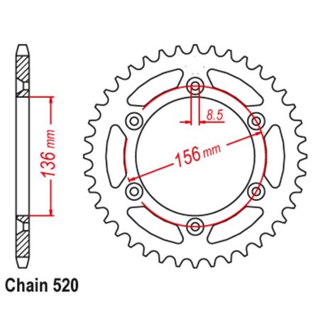 CHT, rozeta, duralová T7075 (ERGAL) 702 52 Husqvarna TE/TC 90-14, Beta 350/400/450 RR 4T, Cagiva 125/250 WMX/WR