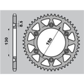 JR, rozeta duralová T7075 (ERGAL) 270 51 (27051 Yamaha YZ/YZF '99-'18 WRF '01-'18 (JTR251.51) (řetěz 520) 