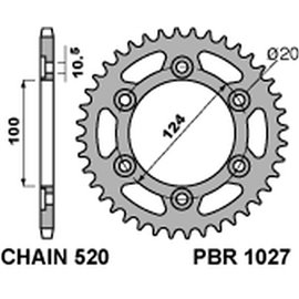 PBR, rozeta 1027 42 C45 Ducati MONSTER 695/800 (JTR735.42) (řetěz 520)