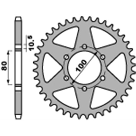 PBR, rozeta 1030 43 C45 LAVERDA 747 97-99 (řetěz 520)