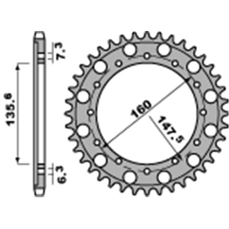 PBR, rozeta 1507 52 F FANTIC 50 (řetěz 428)