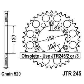 JT, rozeta 270 44 Yamaha WR 250R '08-'20 (JTR245/2.44)* (řetěz 520)