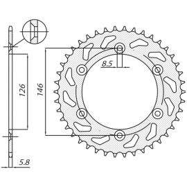 Sunstar, rozeta 808 48 Suzuki RM/RMZ (JTR808.48) (řetěz 520) (80848JT)