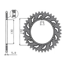 Sunstar, rozeta 270 52 Yamaha YZ/YZF/WRF '99-'20 (JTR251.52) (řetěz 520) (27052JT)