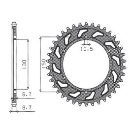 Sunstar, rozeta 860 47 Yamaha YZF 600R THUNDER CAT (96-03), YZF 1000 THUNDER ACE, FZR 1000 (JTR859.47) (řetěz 530) (86047J