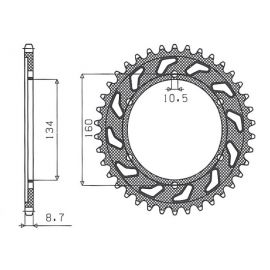 Sunstar, rozeta 4399 40 Honda CBR 1000 RR '04-'05, VTR 1000SP1/SP2 '00-'06 (JTR1306.40) (řetěz 530) (439940JT)