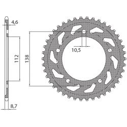 Sunstar, rozeta 4383 48 Yamaha YZF R6 '99-'02 (JTR1873.48) (řetěz 532) (438348)