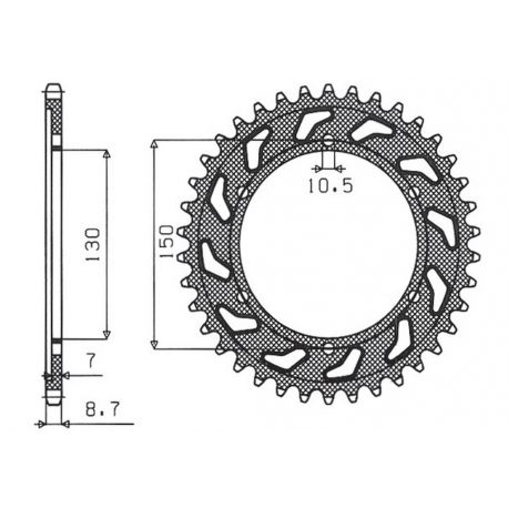 Sunstar, rozeta 863 47 Yamaha FZR 1000 89-95, GTS 1000 (JTR866.47) (řetěz 532) (86347)