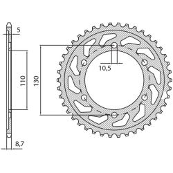 Sunstar, rozeta 4440 48 Yamaha R6 03-05 (JTR1875.48) (řetěz 532) (444048)