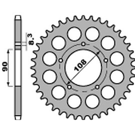 PBR, rozeta 1022 42 C45 Ducati 500 DESMO/ SL '79-'84, 750 F1 '85-'88, 900 S2 '83-'85, Cagiva 350/650 ALAZZURRA SPO